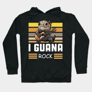 Iguana rock funny pun Hoodie